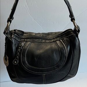 FRANCO SARTO soft pebbled leather/microfiber satchel